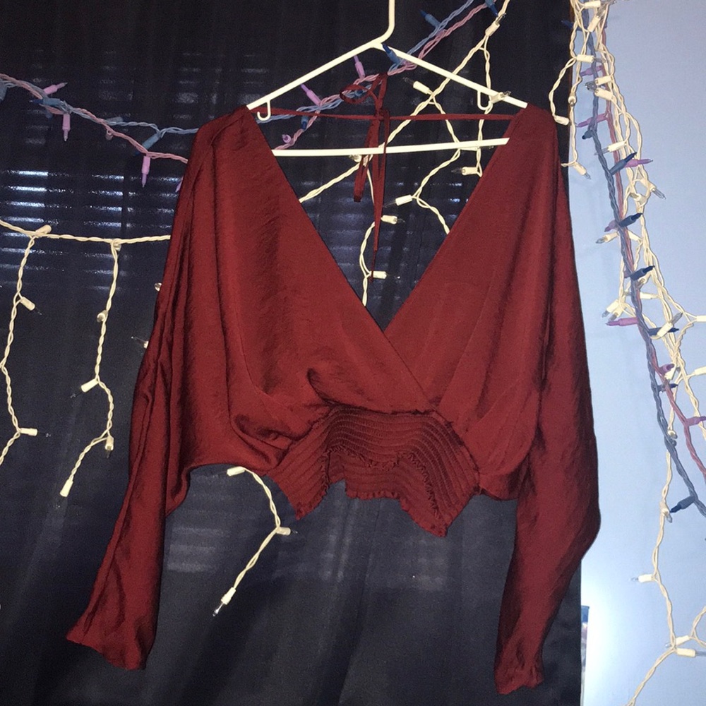 🎀Maroon Cropped Blouse🎀